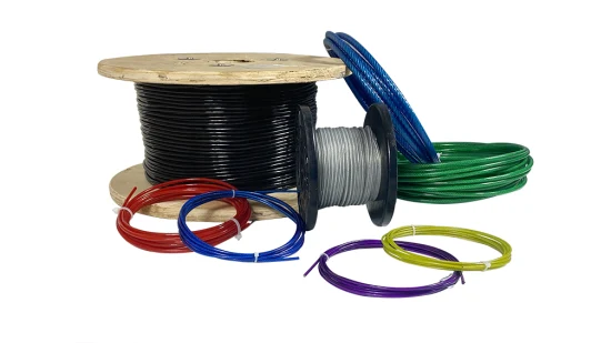 ナイロン PU PVC コーティングされた亜鉛メッキ鋼線ロープ ステンレス SS304 SS316